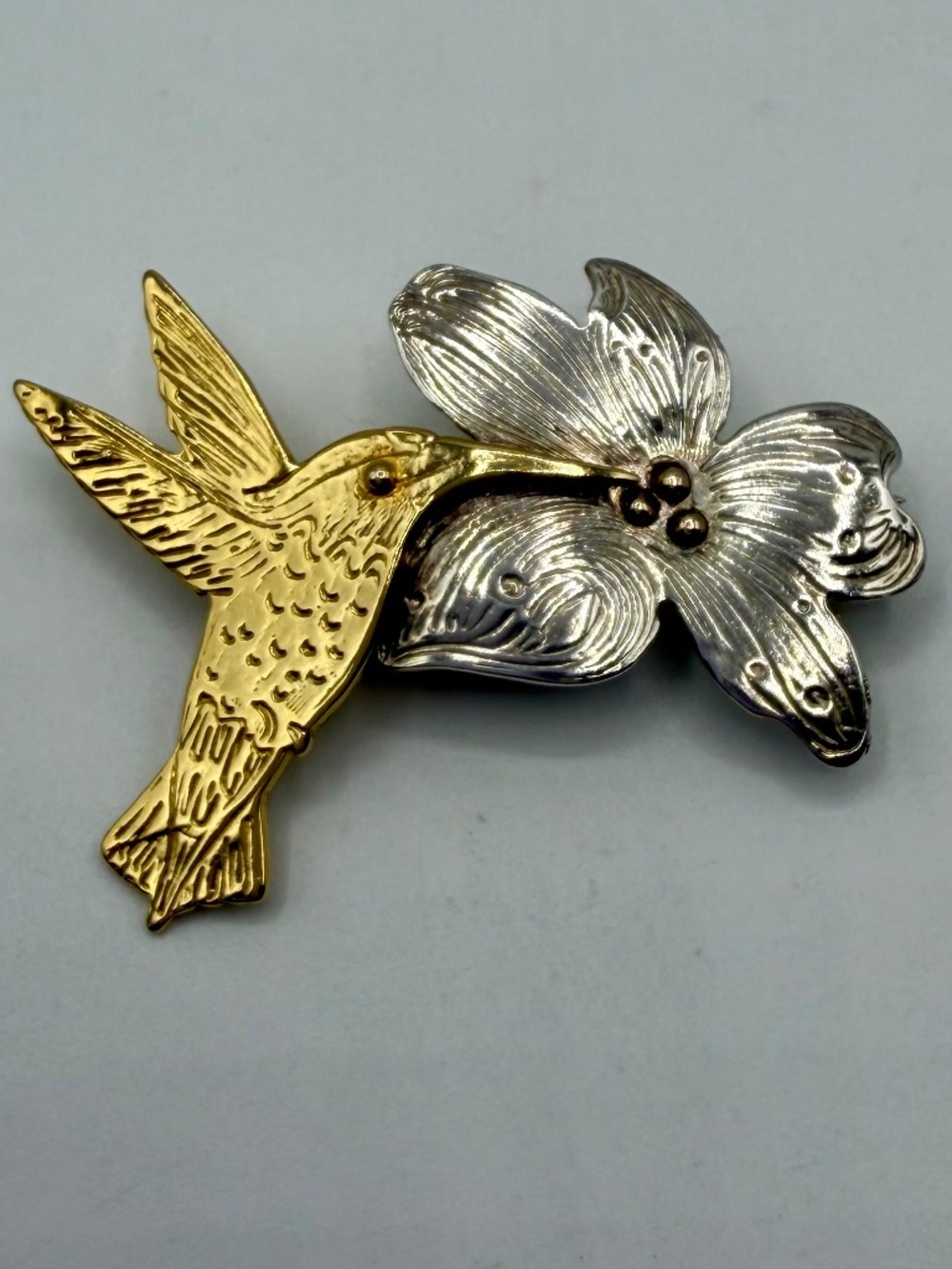 Sterling Silver Hummingbird Brooch Pendant